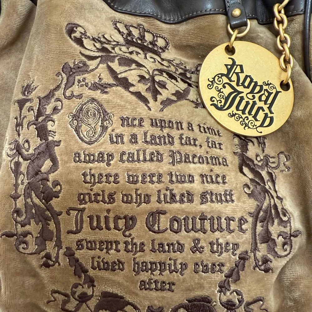 Juicy Couture Daydreamer Tote: Tan and Brown Embroidered - Picture 3 of 9